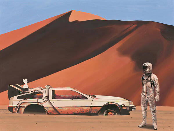 Astronaut Poster featuring the painting Forgotten Time Machine by Scott Listfield