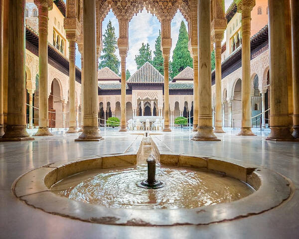 Alhambra Poster featuring the photograph Fountain of Lions at the Alhambra by Adam Rainoff