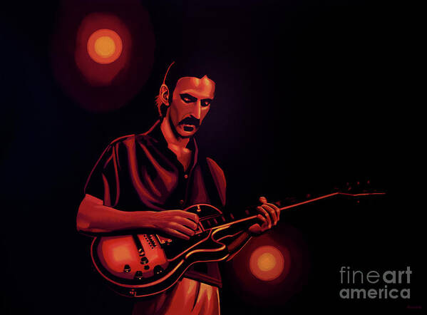 Frank Zappa Poster featuring the painting Frank Zappa 2 by Paul Meijering