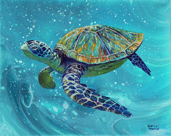 Sea Turtle Poster featuring the painting Free Spirit by Darice Machel McGuire