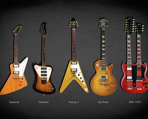 Gibson Poster featuring the photograph Gibson Electric Guitar Collection by Mark Rogan