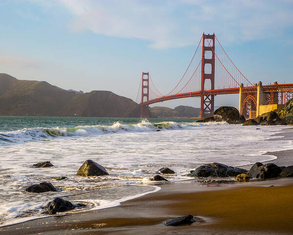 Golden Gate Bridge Poster featuring the photograph Golden Gate Bridge by Lev Kaytsner