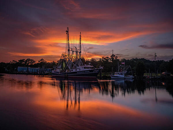 Bayou Poster featuring the photograph Golden Sunset on the Bayou by Brad Boland