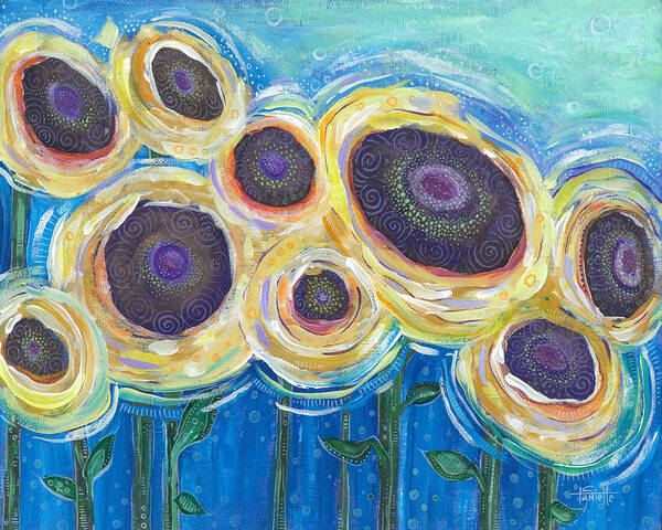Sunflower Painting Poster featuring the painting Wild and Free by Tanielle Childers