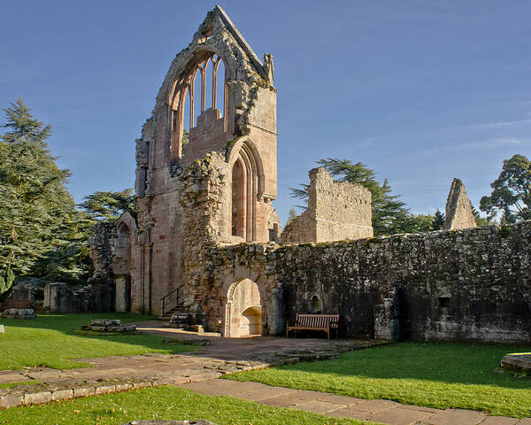 Ruins Poster featuring the photograph Gothic ruins. Dryburgh Abbey. by Elena Perelman