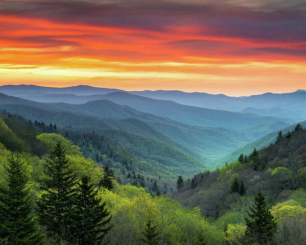 Great Smoky Mountains Poster featuring the photograph Great Smoky Mountains National Park Gatlinburg TN Scenic Landscape by Dave Allen