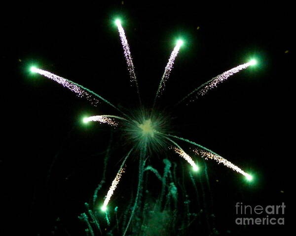 Fireworks Poster featuring the photograph Green Glow by Rick Monyahan
