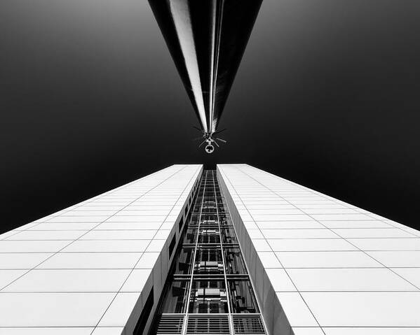 Architecture Poster featuring the photograph Guarding The Elevator Shaft by Michiel Hageman