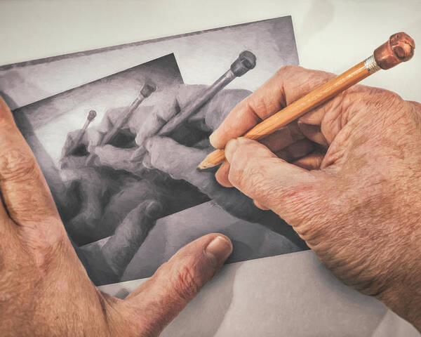 Scott Norris Photography Poster featuring the photograph Hands Drawing Hands by Scott Norris