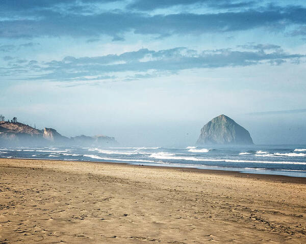 Oregon Coast Poster featuring the photograph Haystack Rock Pacific City by Tom Singleton