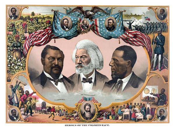 Black History Poster featuring the painting Heroes Of African American History - 1881 by War Is Hell Store