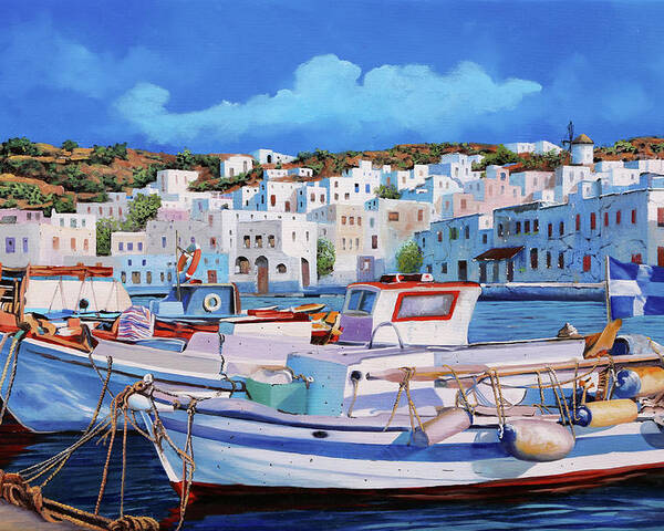 Greece Poster featuring the painting I Mulini Dal Porto by Guido Borelli