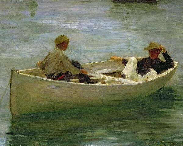 Rowing Poster featuring the painting In the Rowing Boat by Henry Scott Tuke