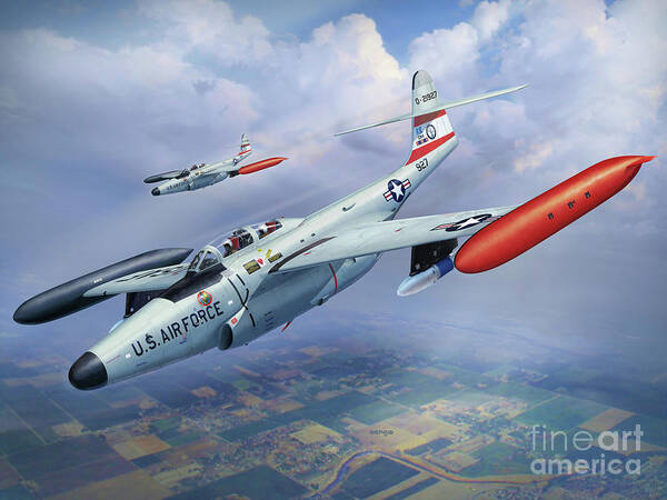 F-89 Poster featuring the digital art Iowa ANG F-89J Scorpion by Stu Shepherd