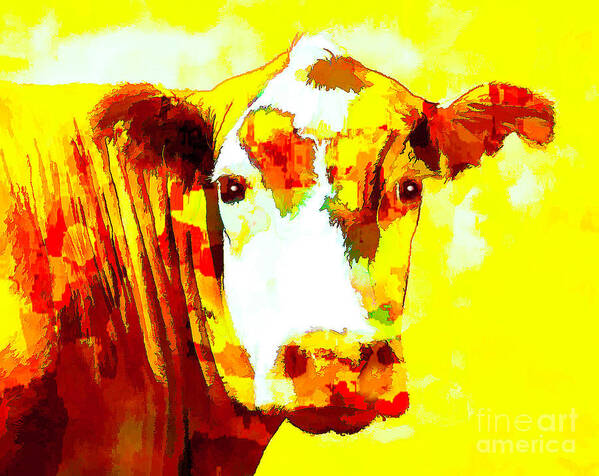 Cow Poster featuring the photograph Yellow Cow by Joyce Creswell