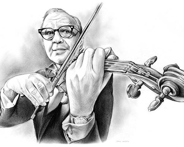Jack Benny Poster featuring the drawing Jack Benny by Greg Joens
