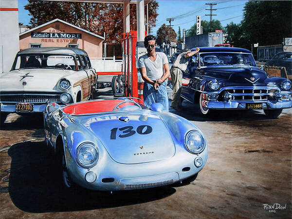 Hot Rod Poster featuring the painting James Dean by Ruben Duran