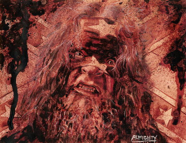 Ryan Almighty Poster featuring the painting Jeff Clayton - dry blood by Ryan Almighty