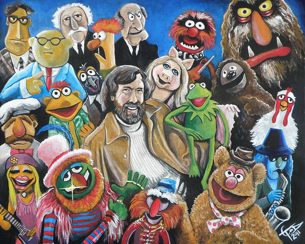 Muppets Poster featuring the painting Jim Henson and Co. by Tom Carlton