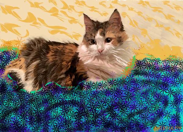 Cat Poster featuring the painting Jooniper by Angela Weddle