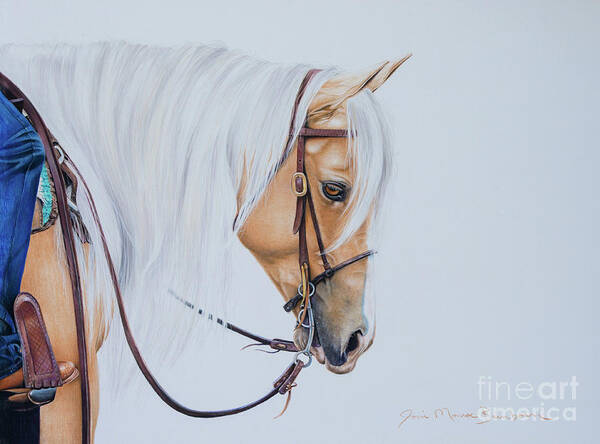 Palomino Poster featuring the pastel Just Plain Handsome by Joni Beinborn