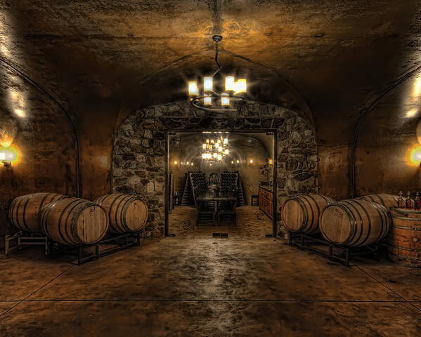 Hdr Poster featuring the photograph Karma Winery Cave by Brad Granger