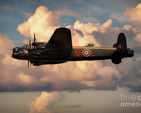Lancaster Bomber Poster featuring the digital art Lancaster L-Leader by Airpower Art