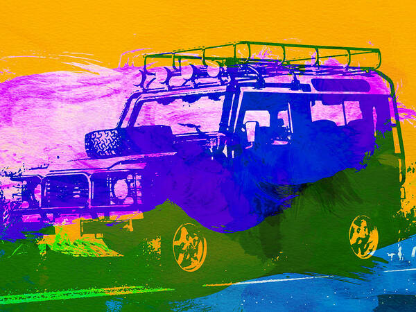 Land Rover Poster featuring the painting Land Rove Defender by Naxart Studio