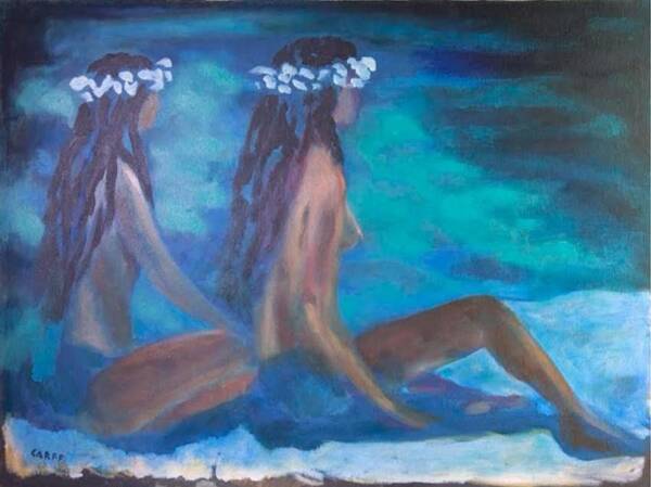 Hawaiian Girls Poster featuring the painting Le Hawaiane by Enrico Garff
