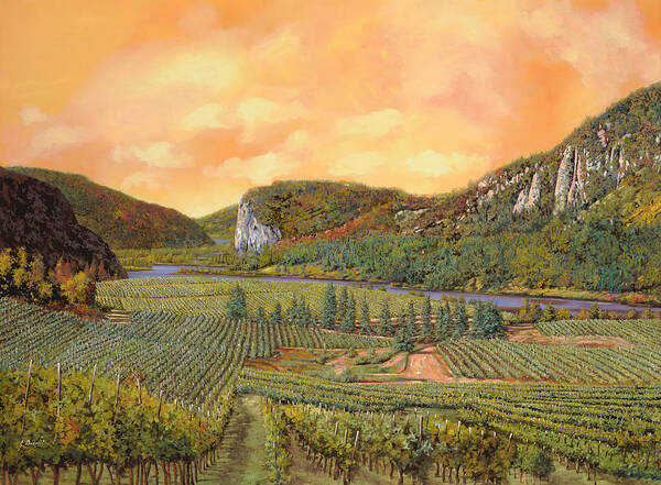 Vineyard Poster featuring the painting Le Vigne Nel 2010 by Guido Borelli