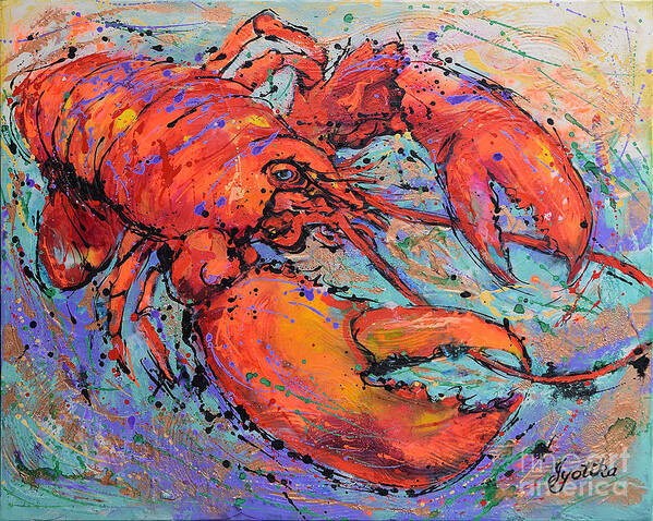  Poster featuring the painting Lobster by Jyotika Shroff