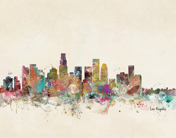 Los Angeles California Poster featuring the painting Los Angeles California by Bri Buckley