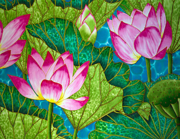 Waterlily Poster featuring the painting Lotus Pond by Daniel Jean-Baptiste