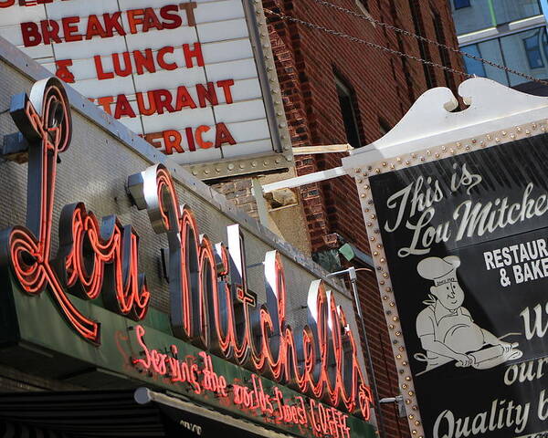 Lou Mitchell's Restaurant Poster featuring the photograph Lou Mitchells Restaurant And Bakery Chicago by Colleen Cornelius