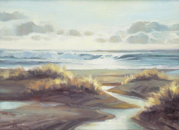 Ocean Poster featuring the painting Low Tide by Steve Henderson