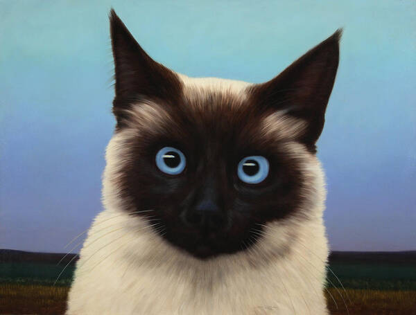 Cat Siamese Siamese Cat Siamese Kitten Kitten Kitty Machka Chat Pet Blue Eyes Pussy James W Johnson Poster featuring the painting Machka 2001 by James W Johnson