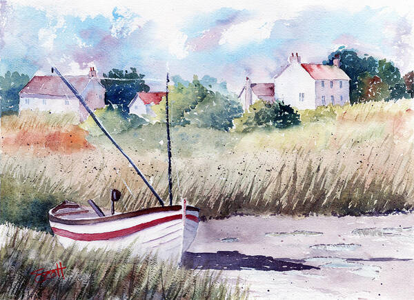 Landscape Poster featuring the painting Marsh Boat by Scott Brown