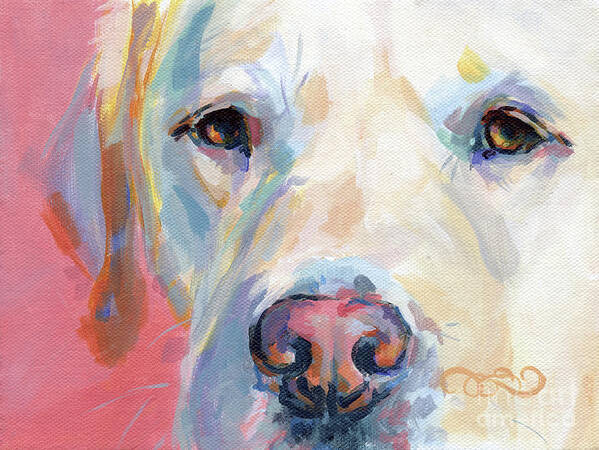Yellow Lab Poster featuring the painting Martha's Pink Nose by Kimberly Santini