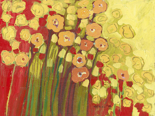 Floral Poster featuring the painting Meadow in Bloom by Jennifer Lommers
