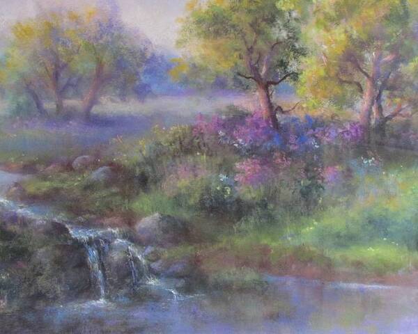 Landscape Poster featuring the pastel Meadow Spring by Bill Puglisi