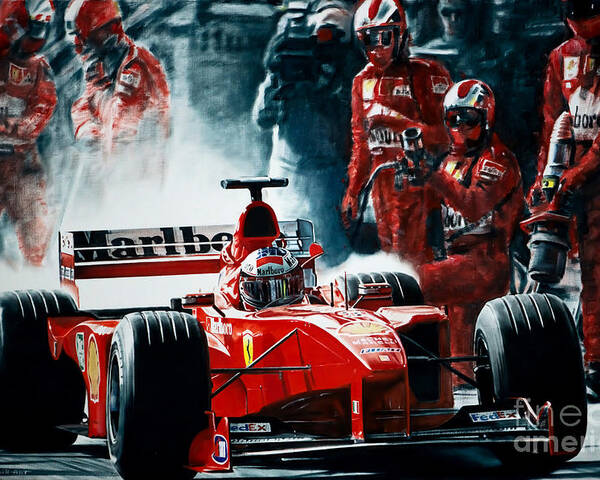 Michael Schumacher Ferrari Amazing Pit Stop F1 POSTER 