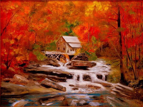 Mill Poster featuring the painting Mill Creek by Phil Burton