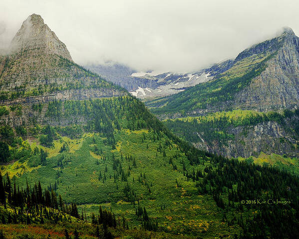 Mountains Poster featuring the photograph Misty Glacier National Park View by Kae Cheatham