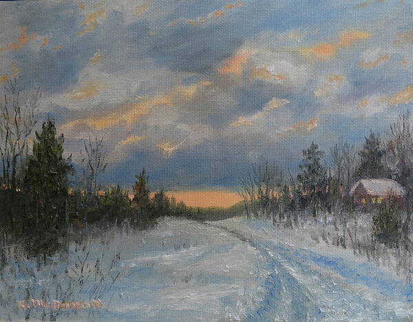 Snow Poster featuring the painting More Snow Tonight by Kathleen McDermott