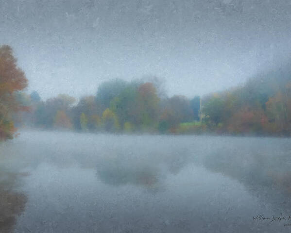 Morning Poster featuring the painting Morning Mist on Langwater Pond by Bill McEntee