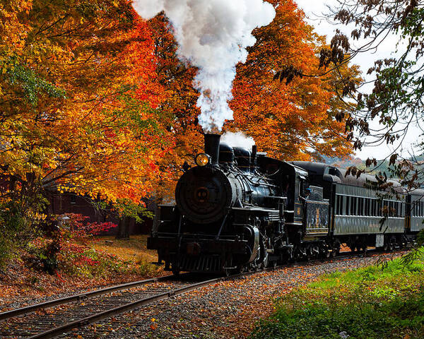 #jefffolger Poster featuring the photograph No. 40 passing the fall colors by Jeff Folger