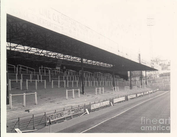  Poster featuring the photograph Norwich City - Carrow Road - South Stand 1 - BW - 1960s by Legendary Football Grounds