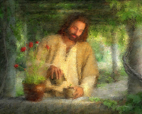 Jesus Poster featuring the painting Nurtured by the Word by Greg Olsen