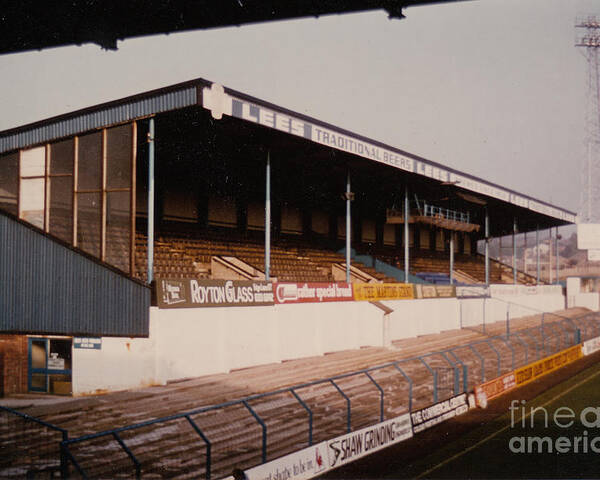  Poster featuring the photograph Oldham Athletic - Boundary Park - North Stand 2 - 1970s by Legendary Football Grounds