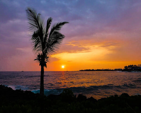 Hawaii Poster featuring the photograph Oneo Bay Sunset by Pamela Newcomb